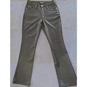 Vintage LEI EUC Mid Rise EUC Flare Y2K Jeans Black Shining Denim SZ 27x30